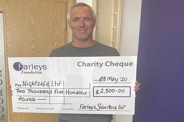 Farleys Solicitors Kickstart Nightsafe’s Fundraising Appeal with £2,500 Donation