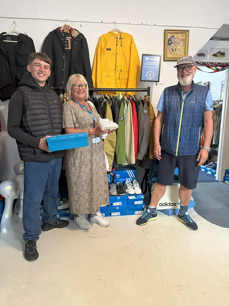 Signed Liam Gallagher trainers raise £2450 for Nightsafe 